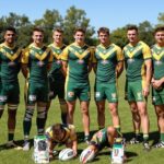 Australian Schoolboys Rugby League team group on field