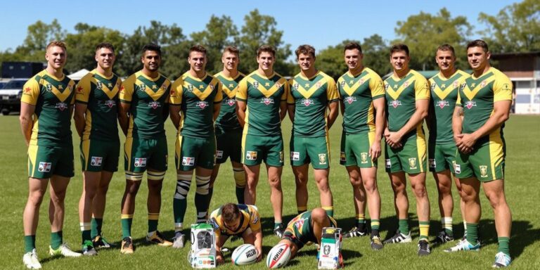 Australian Schoolboys Rugby League team group on field