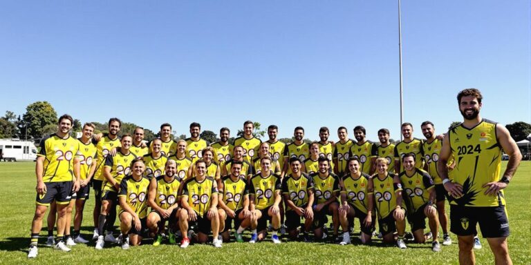 Australian Touch Football Team 2024 players on sunny field