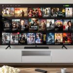Cosy Aussie home with Netflix movies on TV screen