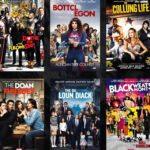Ten popular TV series covers on a dark background.