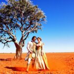 Jamie and Claire in Australian outback.