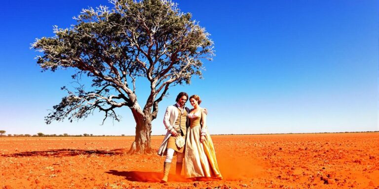 Jamie and Claire in Australian outback.